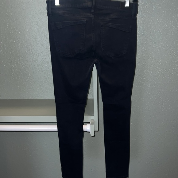 Express Distressed Mid Rise Legging Black Jeans - Picture 3 of 5
